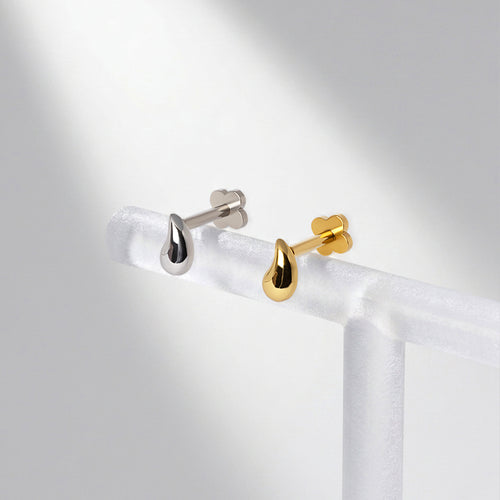 Melted Teardrop Flatback Earring