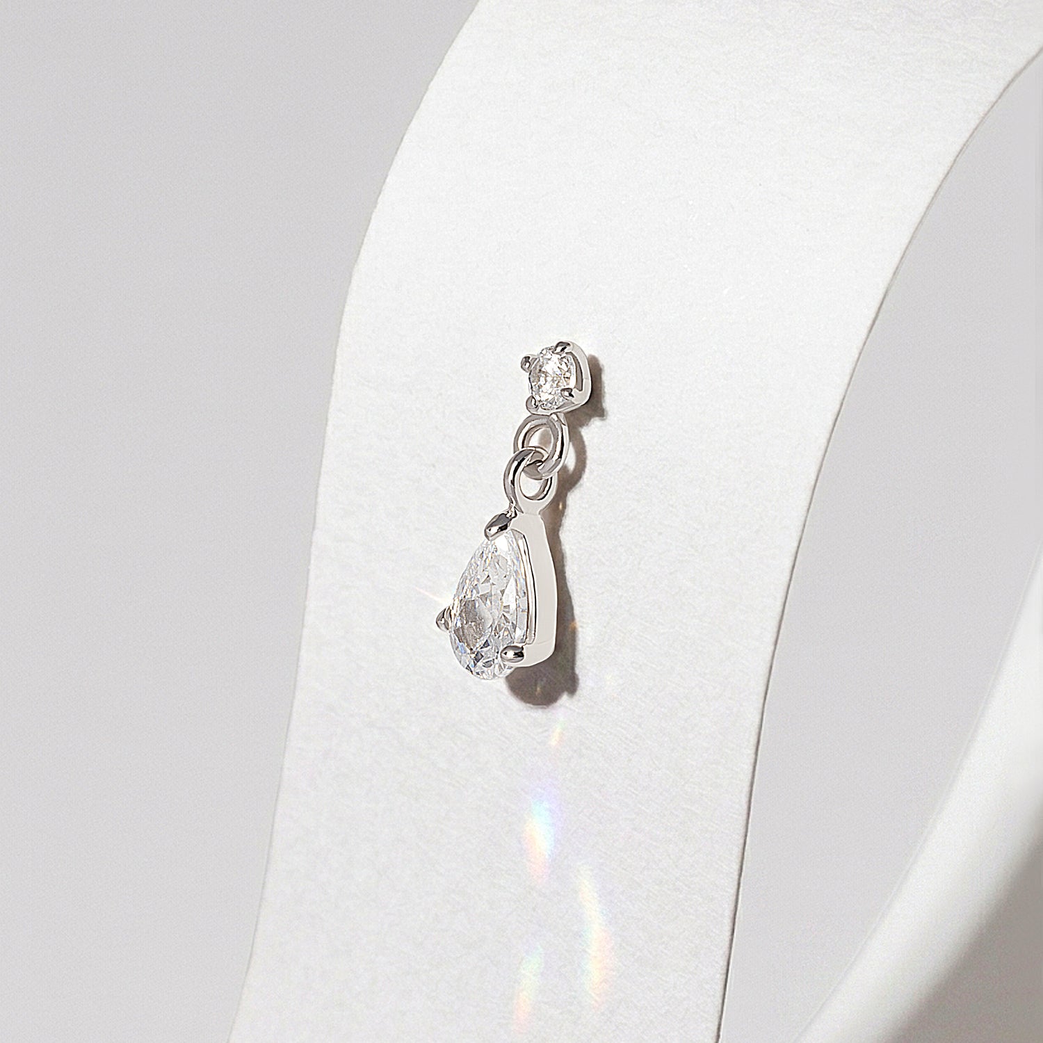 Dangle CZ Pear Flatback Earring