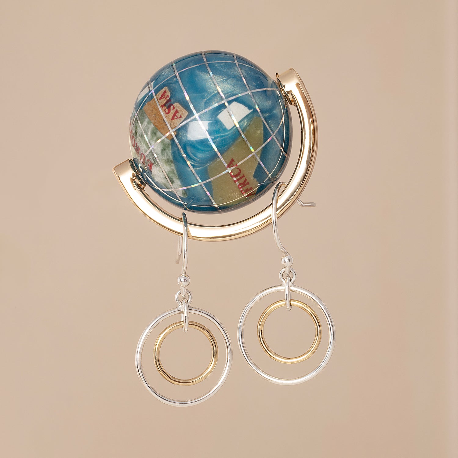 Anular French Hoop Mixed Color Earrings