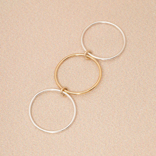 Two Tone Linked Stacker Ring