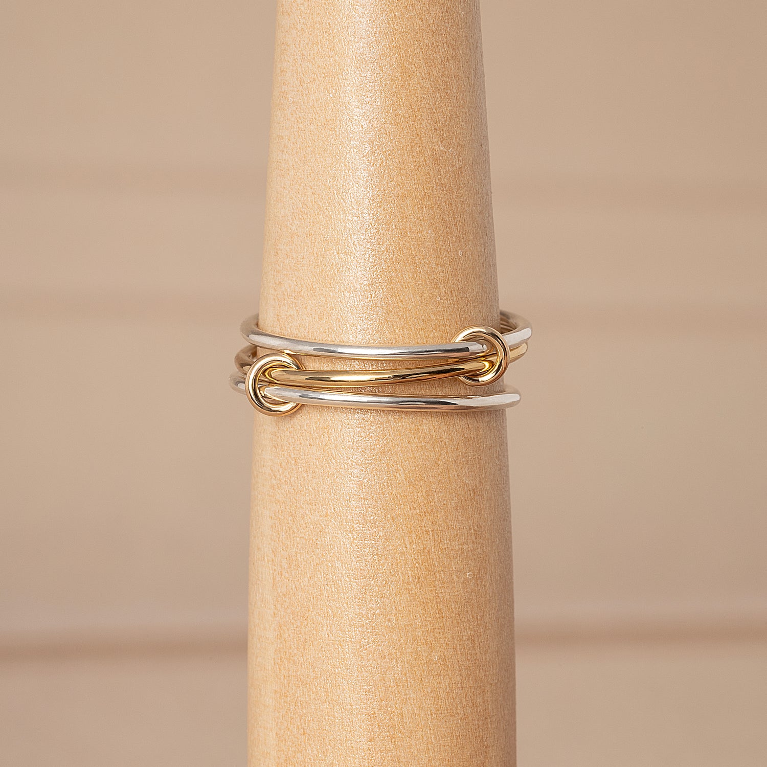 Two Tone Linked Stacker Ring