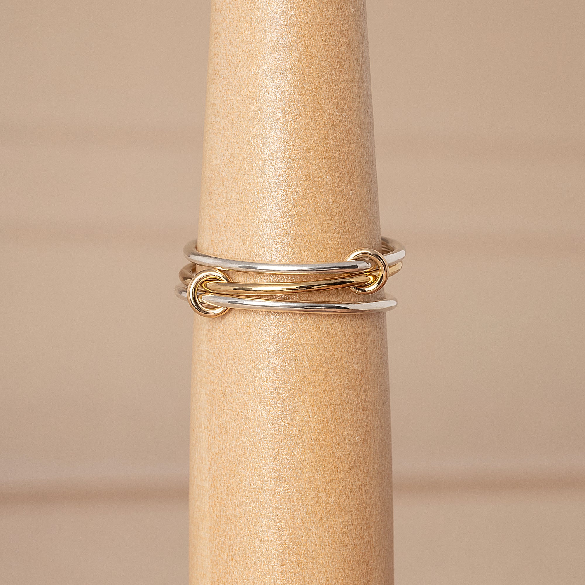 Two Tone Linked Stacker Ring