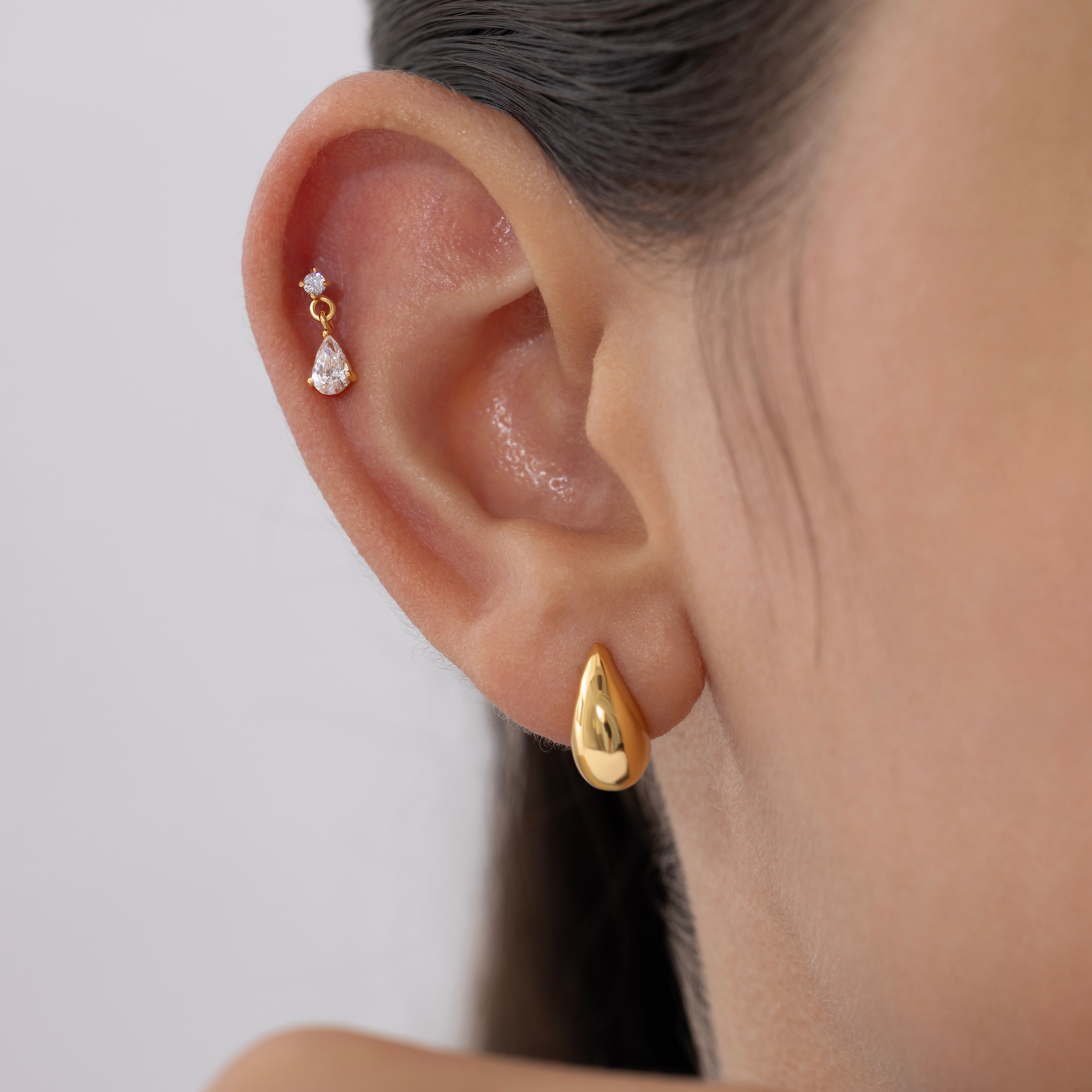 Dangle CZ Pear Flatback Earring – J&CO Jewellery