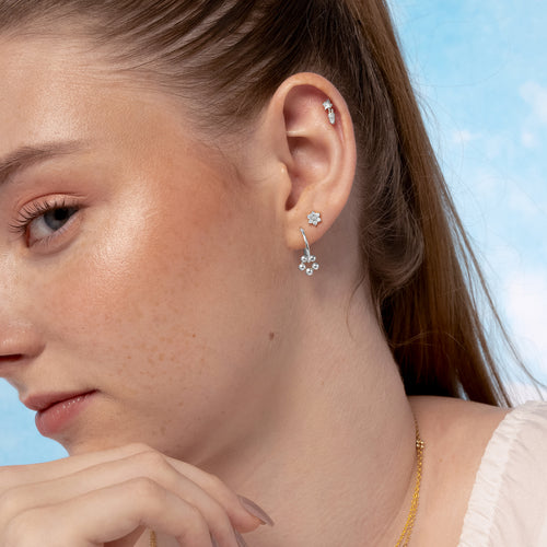 Pavé Flower Stud Earrings