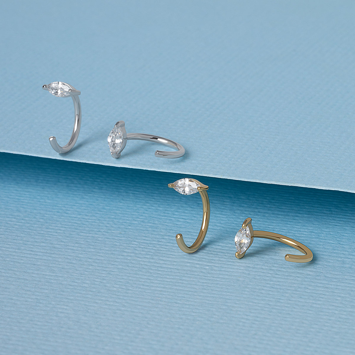Pendientes brillantes de marquesa Huggies