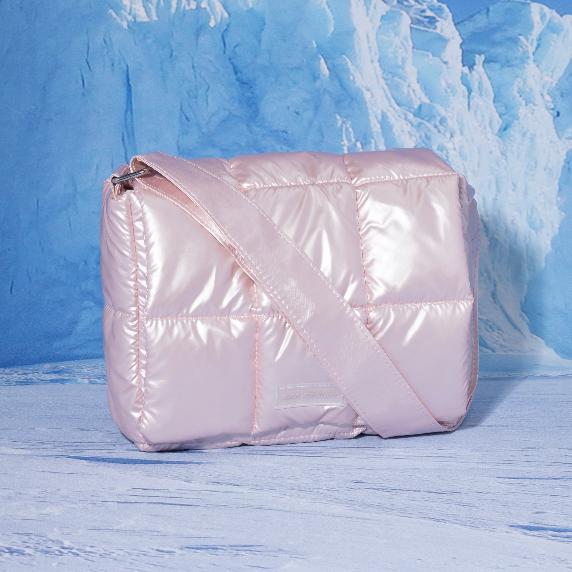 Baby Pink Quilted Puffy Metallic Small Bag