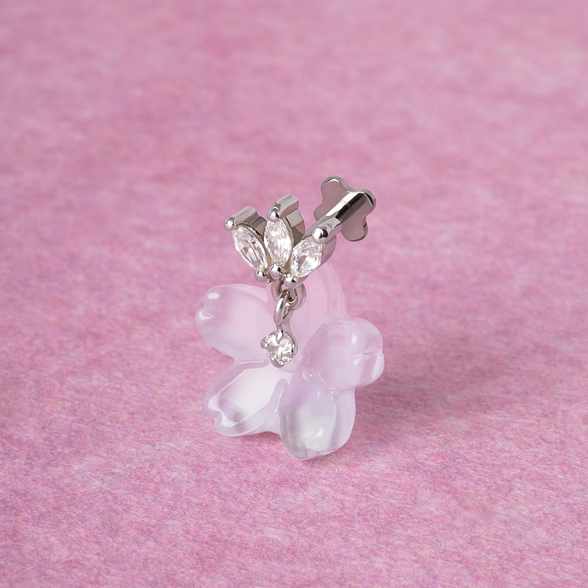 Trio Marquise Dangle CZ Flatback Earring