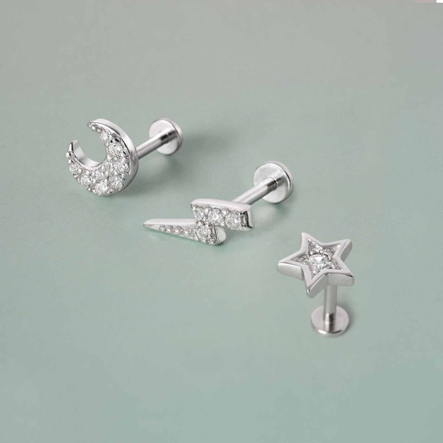 Beyond Stars Trio Flatback Set - Silver