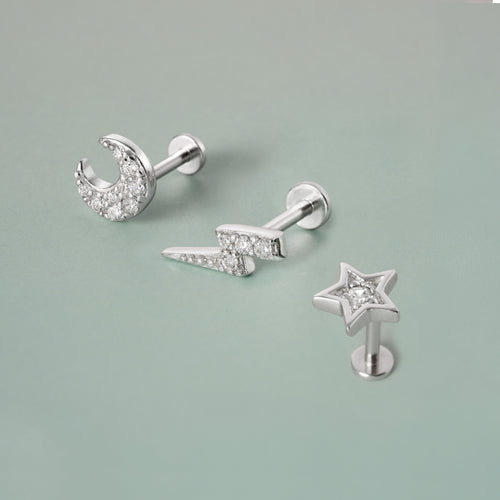 Beyond Stars Trio Flatback Set - Silver
