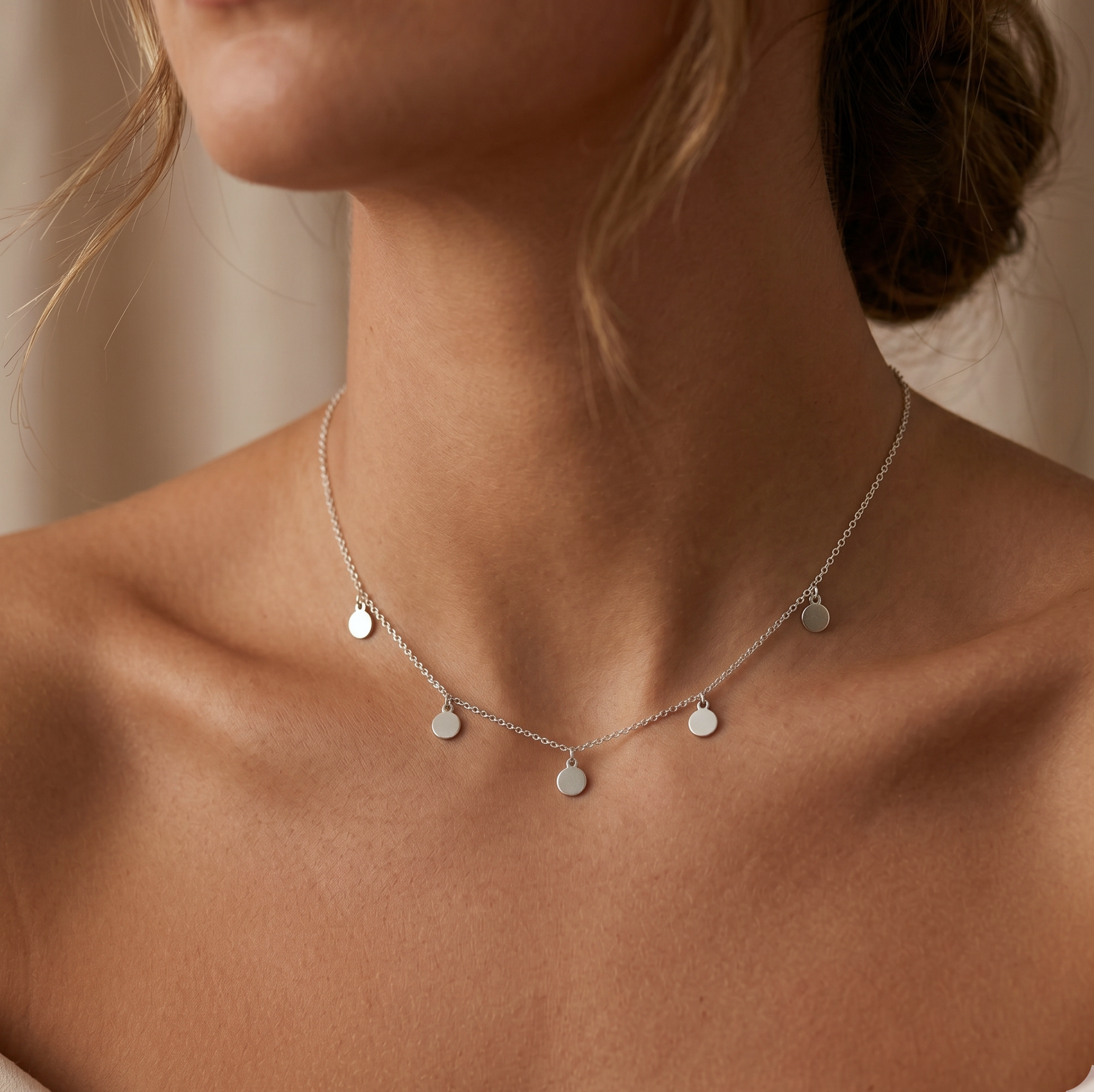 Mirror Disc Charm Choker