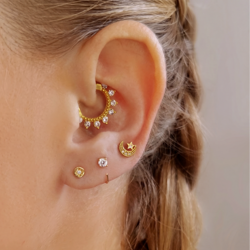 Jewel Hinged Daith Clicker Ring