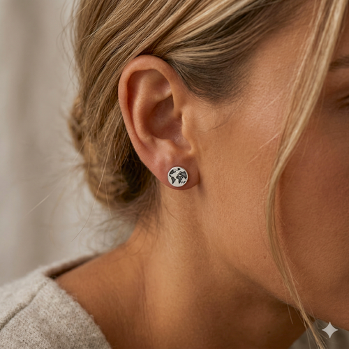 World Map Stud Earrings