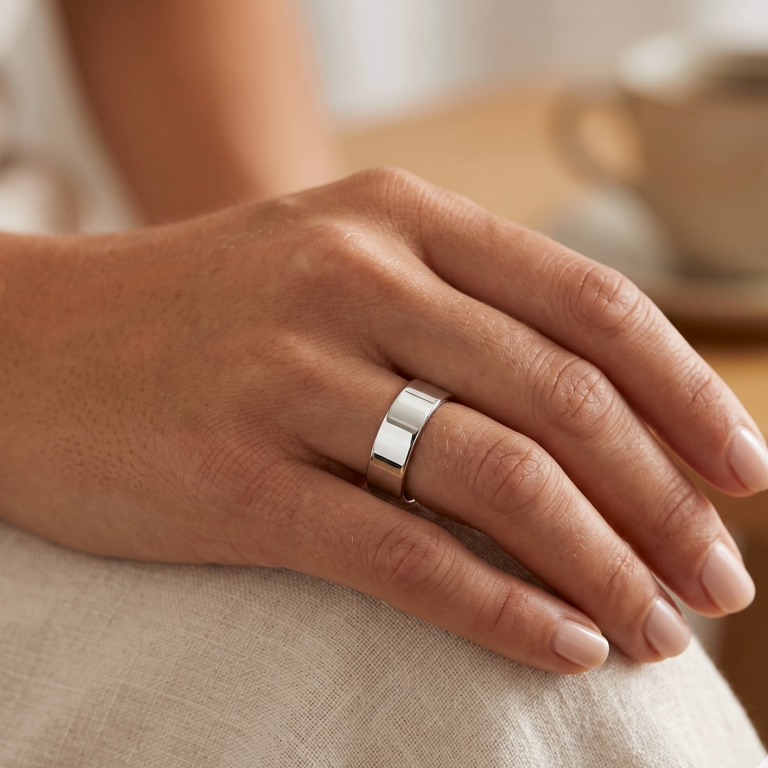 厚叠戒指 银色