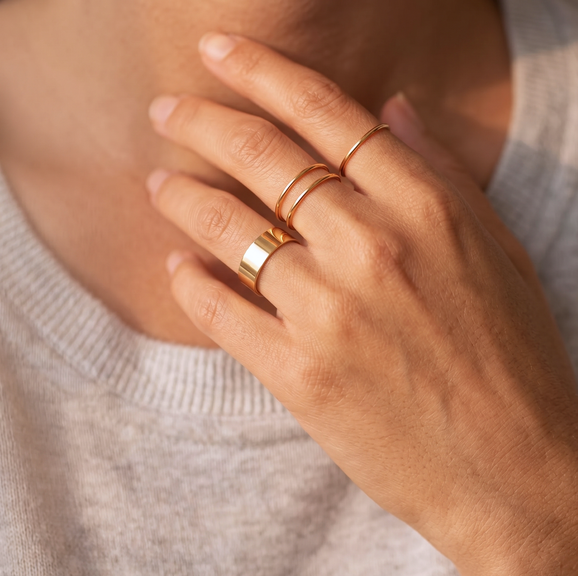 Thick Stacking Ring Gold
