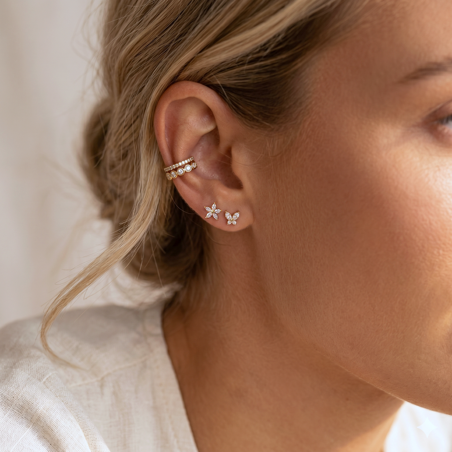Sparkle Pave Øreklemme
