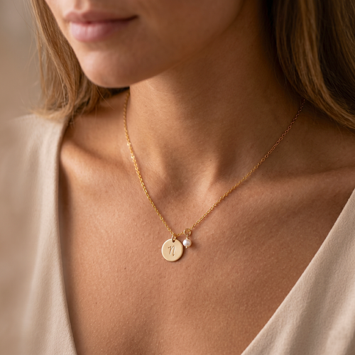 Personalized Initial Disc Necklace