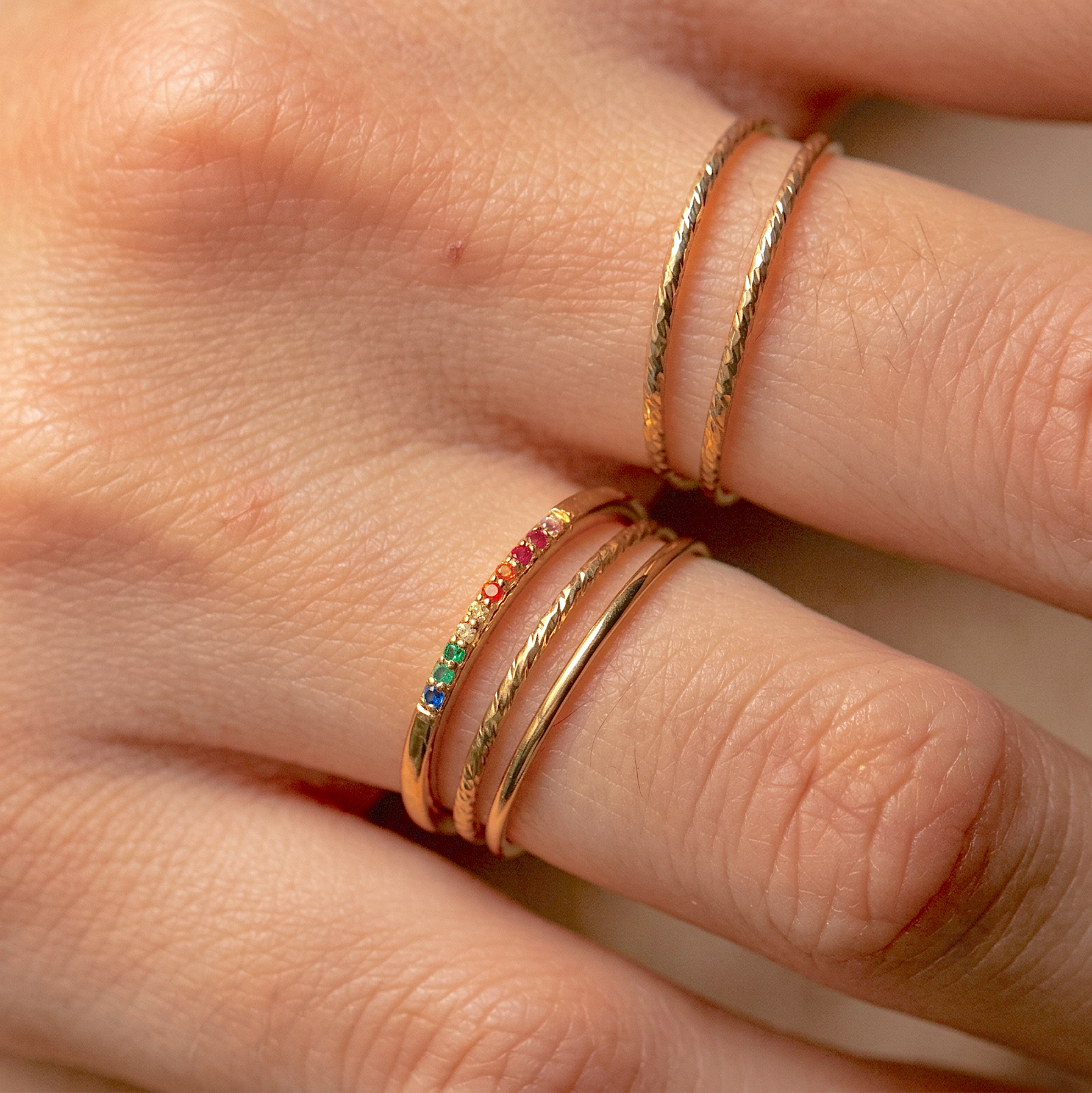 Sparkle Skinny Ring Gold