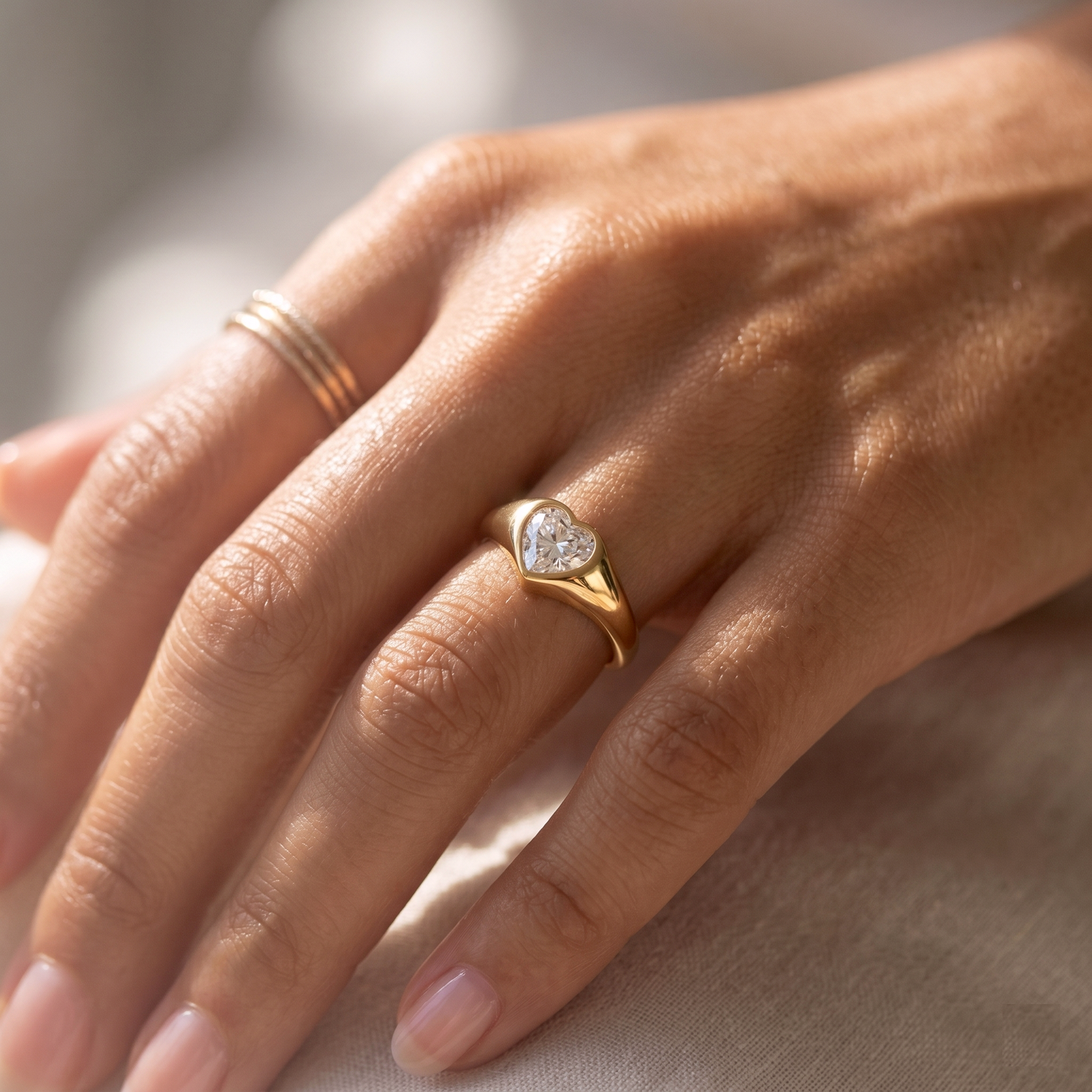 Minimaler Baguette Ring Gold