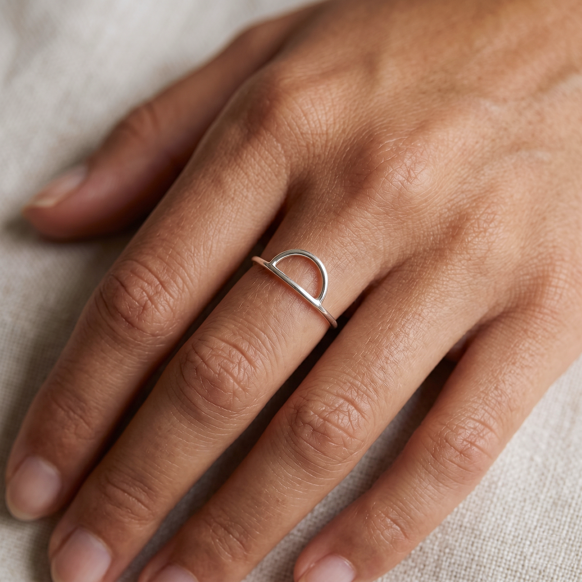 Minimale Boog Ring Zilver