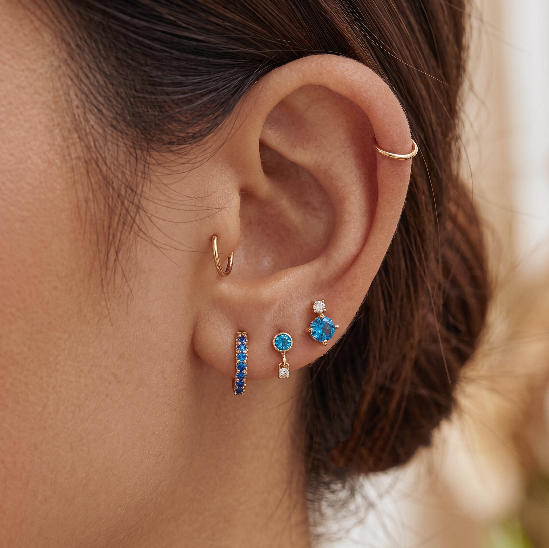 Pendientes de sementales azules CZ CZ