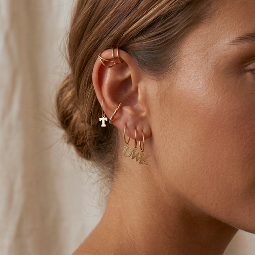 Personalized Letter Hoop Earrings