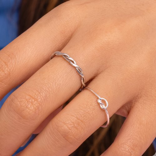 編織細戒指 銀色