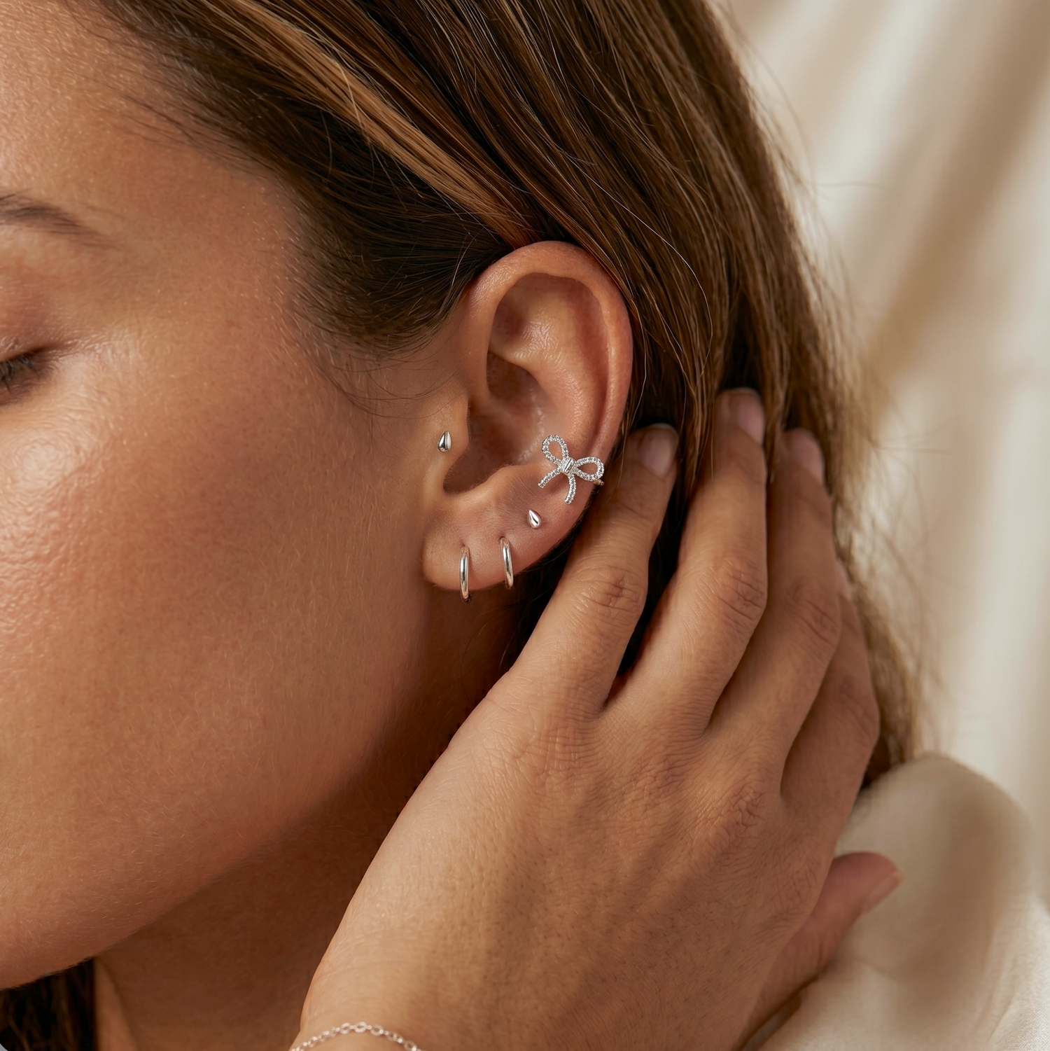 14K Solid Gold Micro Drip Flatback Earring
