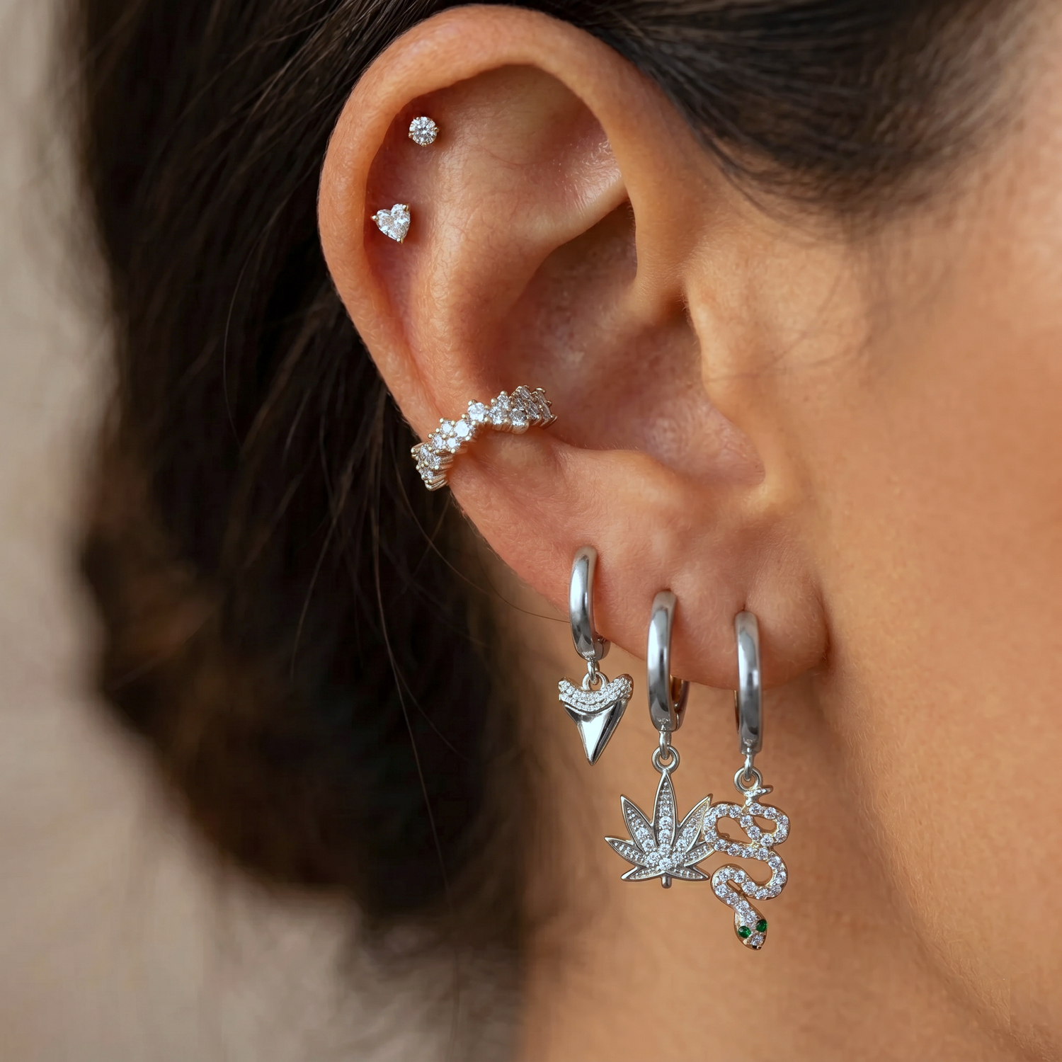 Heart Prong Set Internal Threaded Micro Labret – J&CO Jewellery