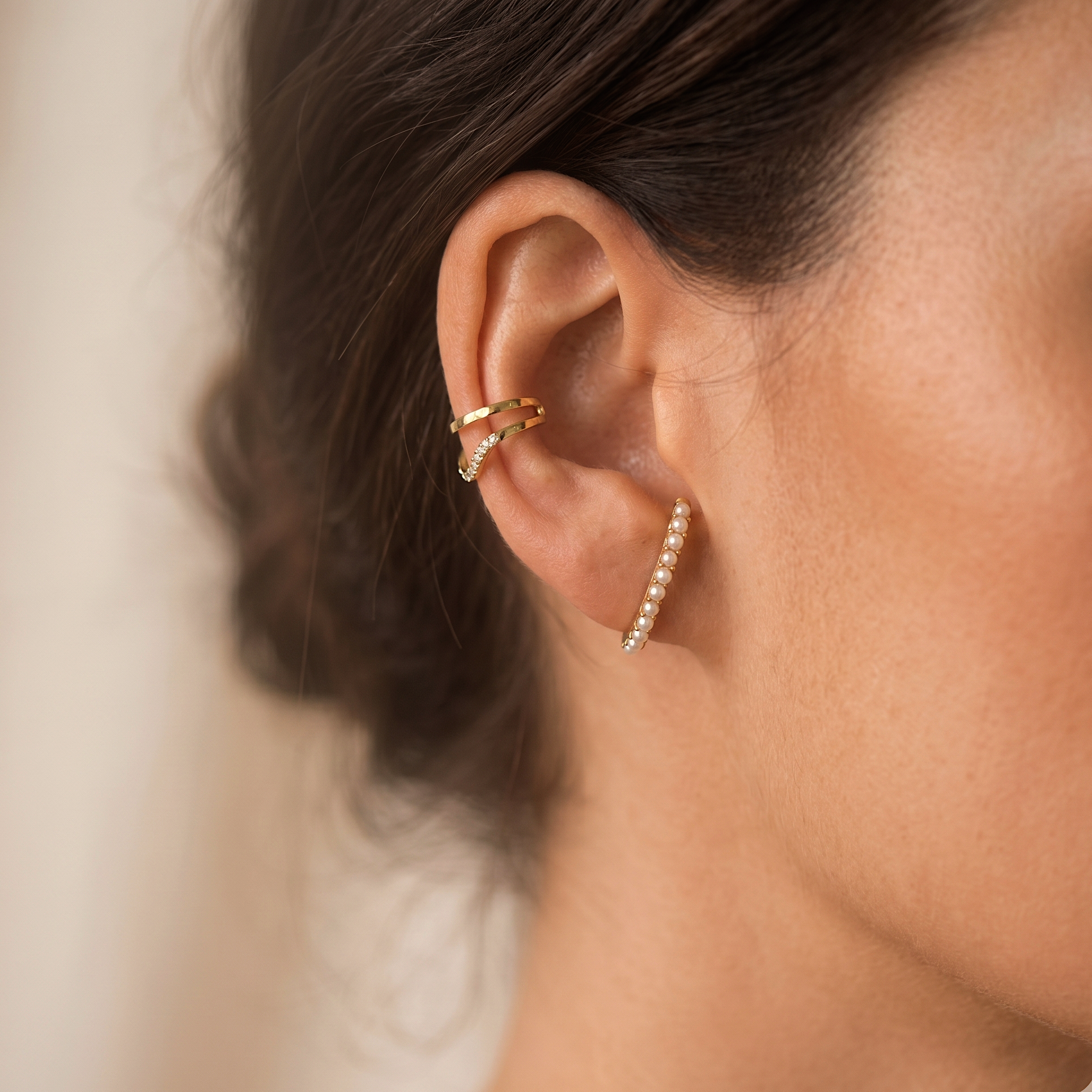 Pearl Suspender Stud Earrings