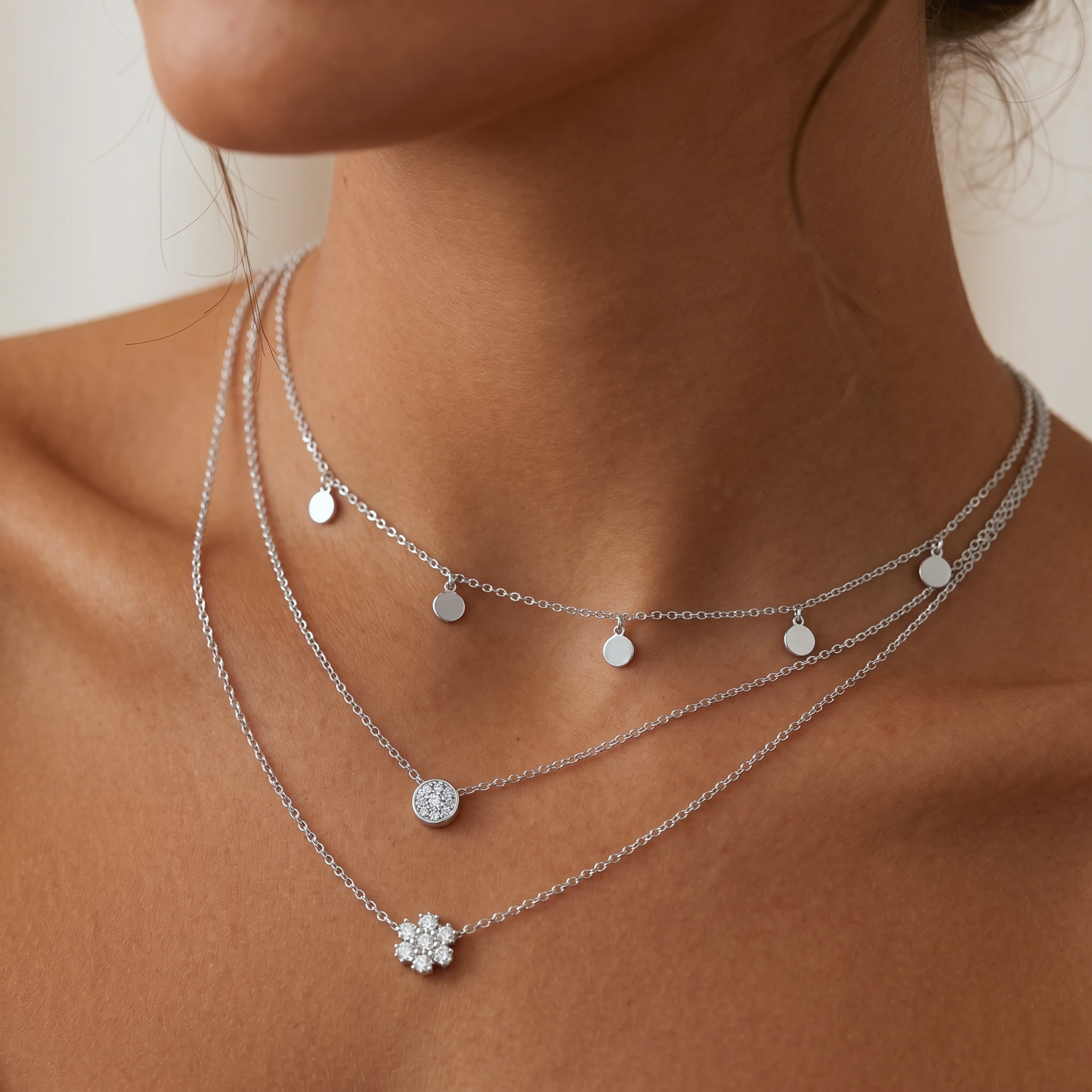 Mirror Disc Charm Choker