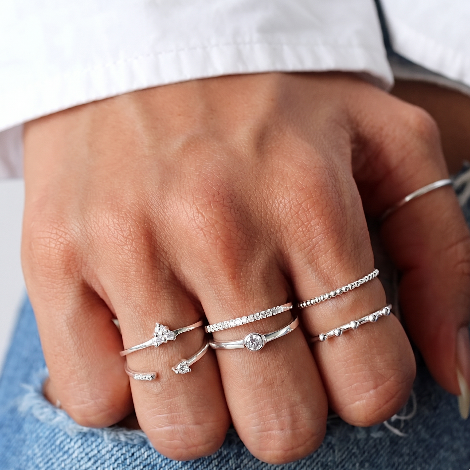 Minimal Solitaire Ring Sølv