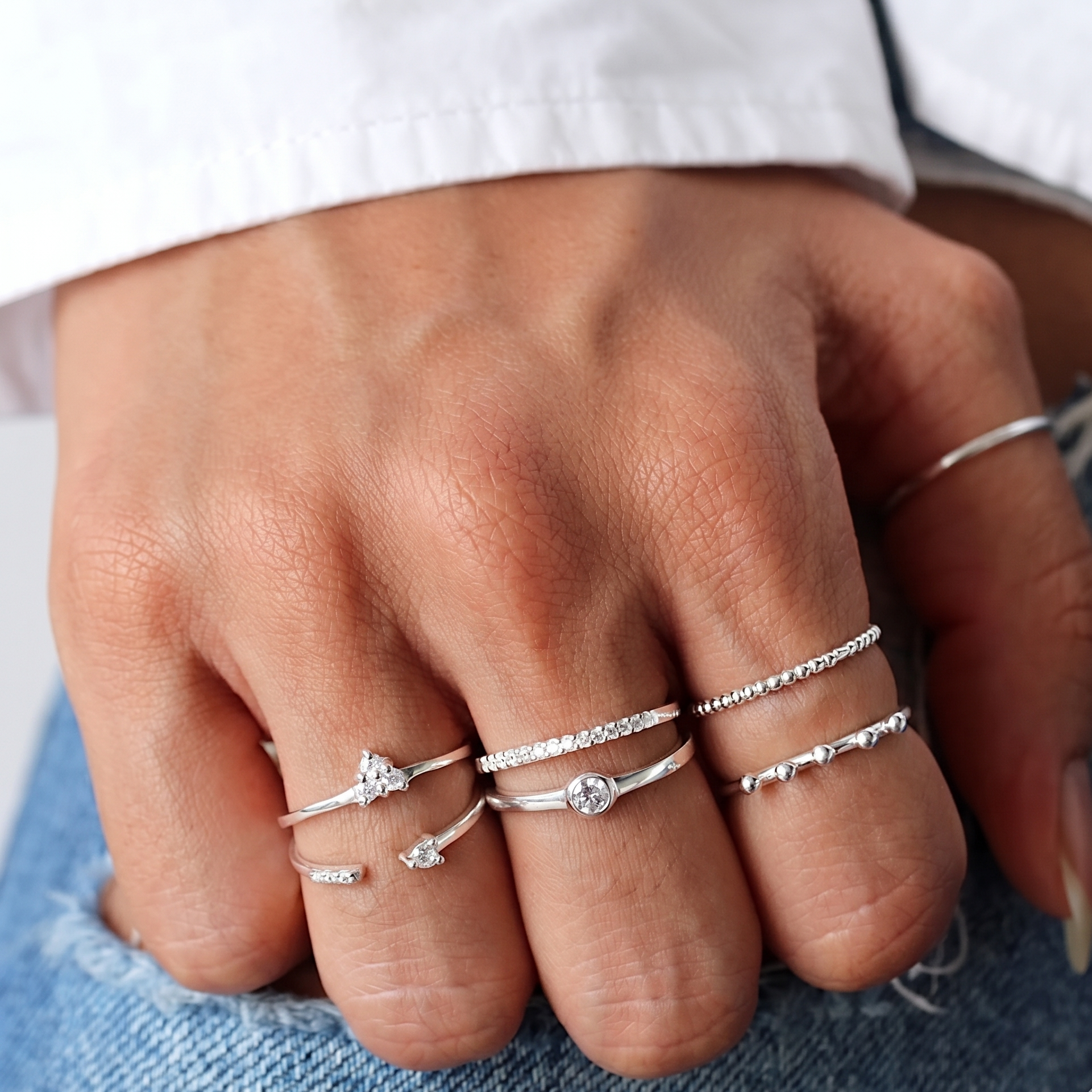 Minimal Solitaire Ring Sølv