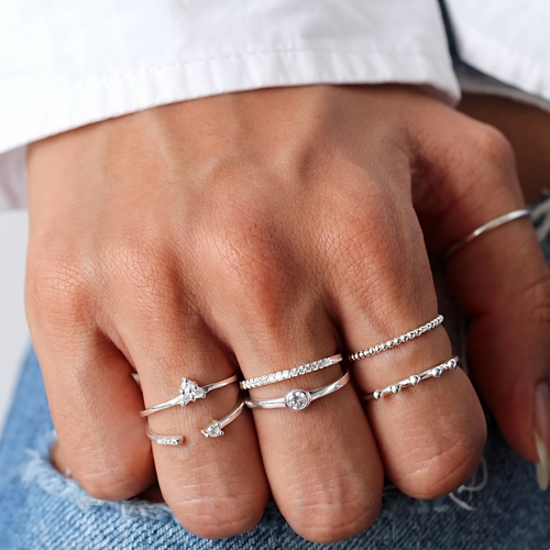 Minimal Solitaire Ring Sølv