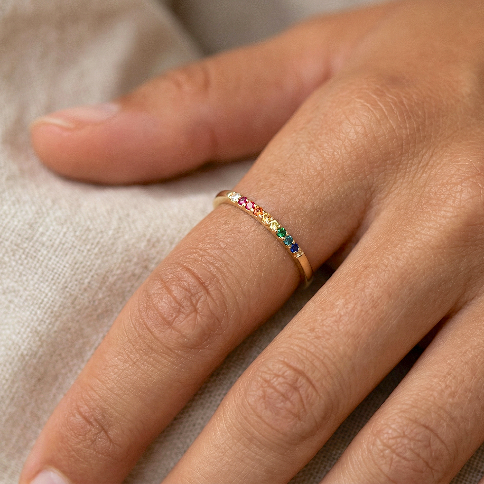Rainbow Eternity Ring