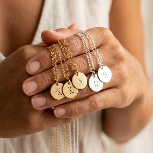 Personalized Initial Disc Necklace