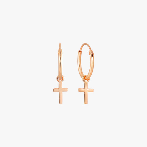 Faith Cross Hoop Earrings