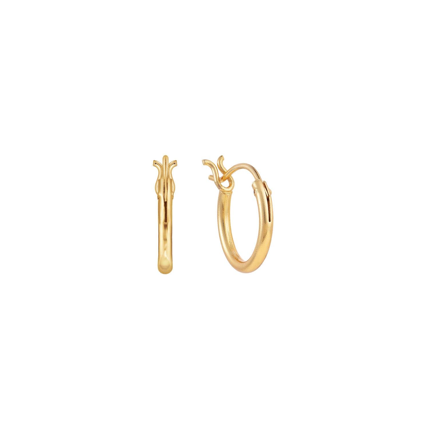 J&CO Jewellery Mini Hugging Hoop Earrings (Pair) Gold