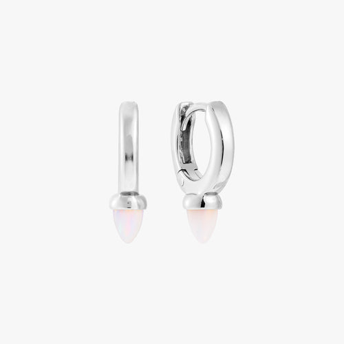 Opal Bullet Huggie Earrings