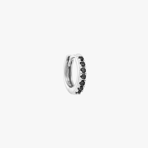 (Single) Black Pave Huggie Hoop