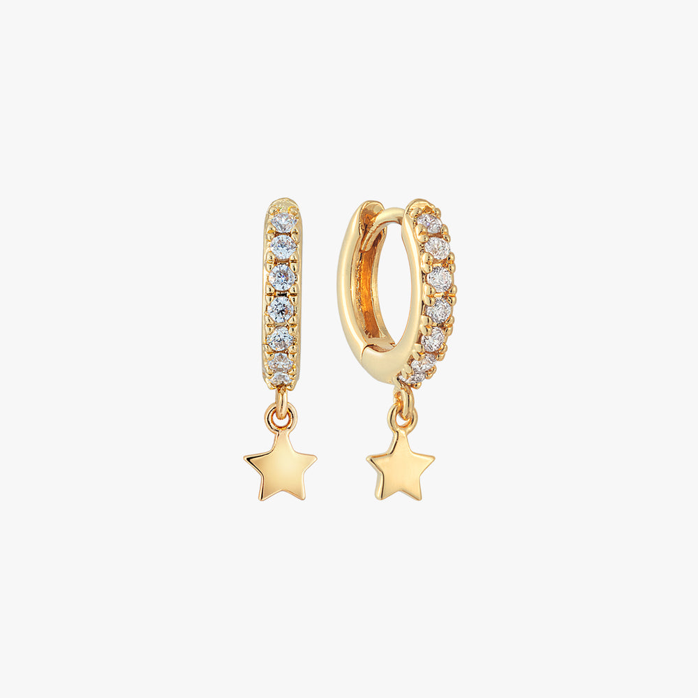 Luxe Star Pave Huggies Earrings – J&CO Jewellery