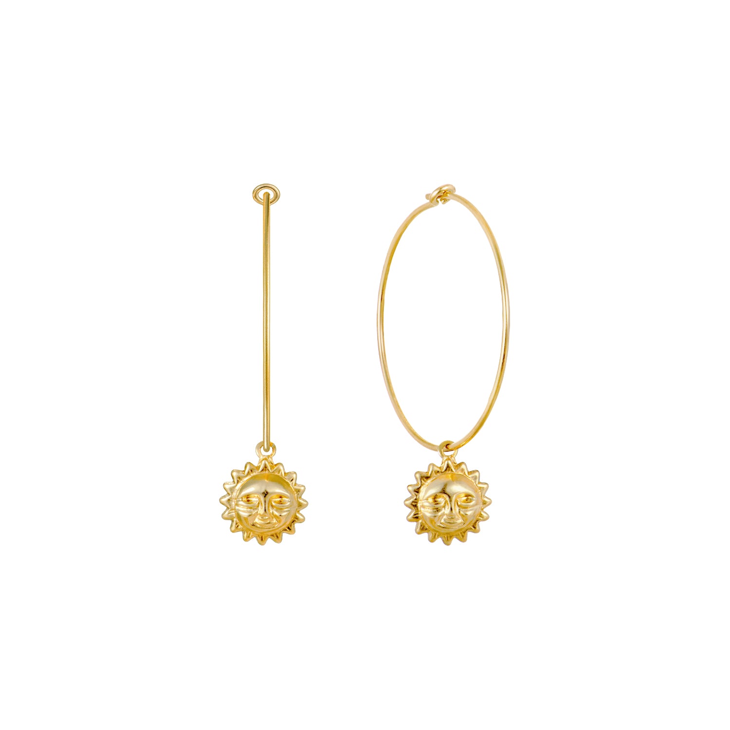 J&CO Jewellery Golden Sun Hoop Earrings