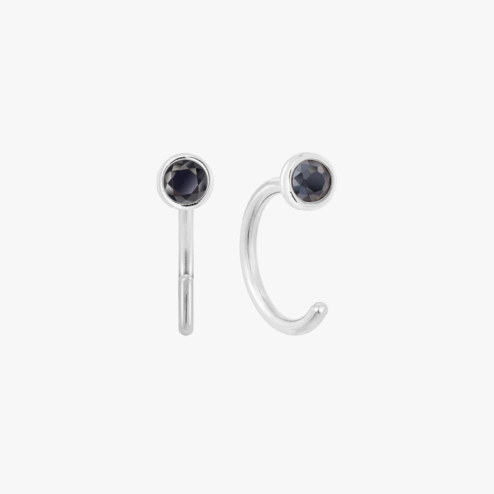 Mini Black Bezel Huggies Earrings – J&CO Jewellery