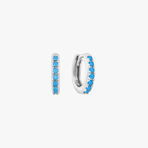 Turquoise Huggie Hoop Earrings