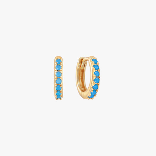Turquoise Huggie Hoop Earrings