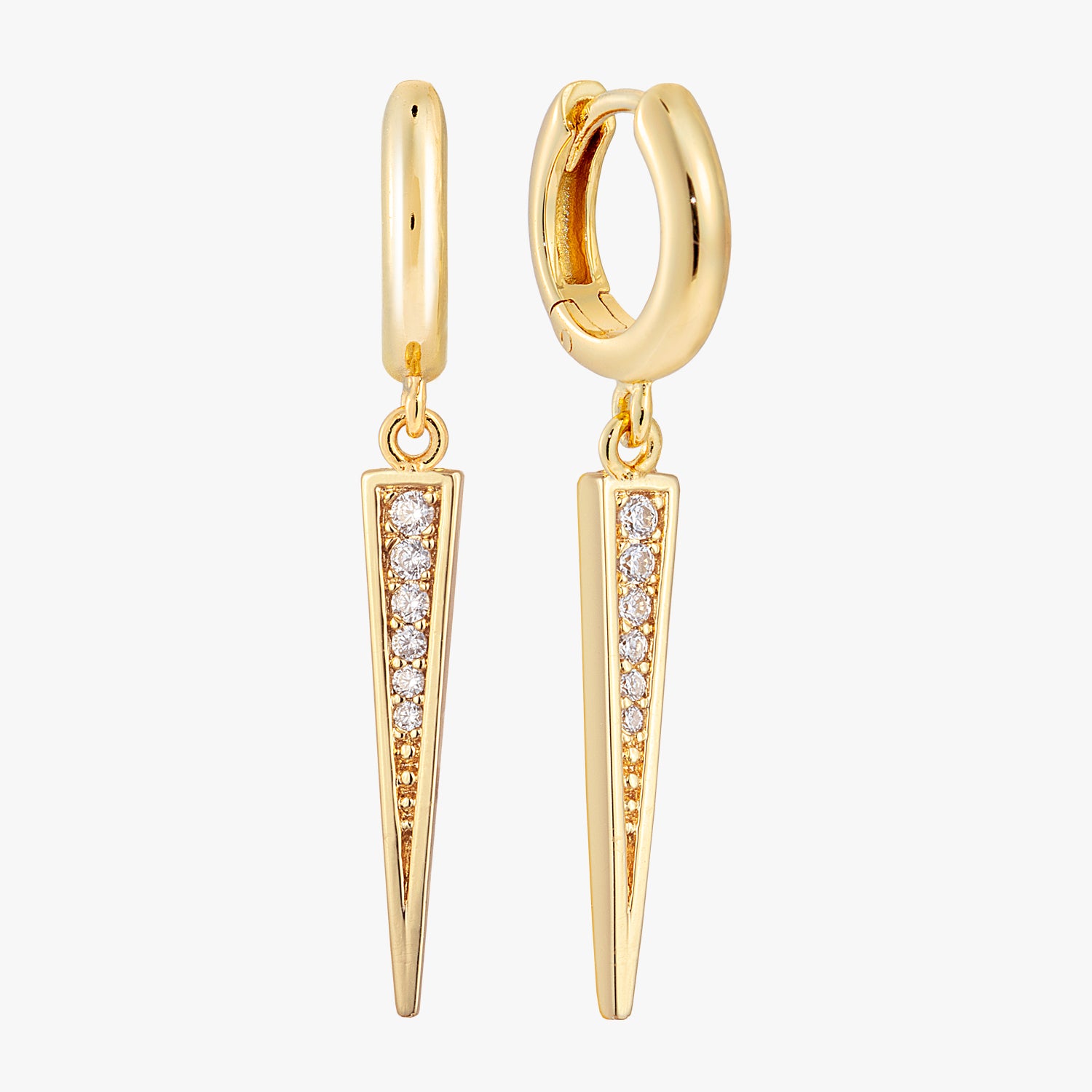 Pave Dagger Huggies Earrings