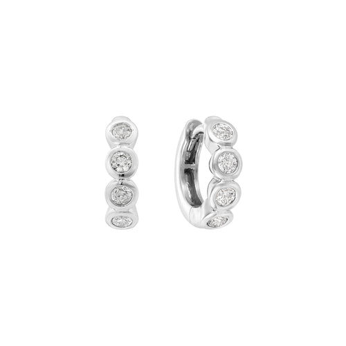 Bezel Huggie Hoop Earrings – J&CO Jewellery