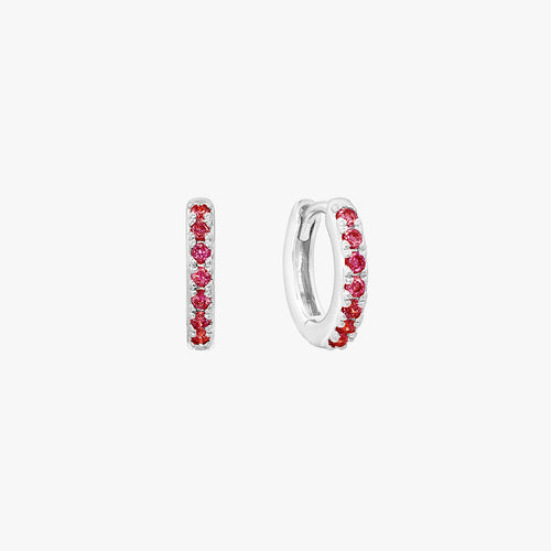 Ruby Pave Huggie Hoop Ohrringe
