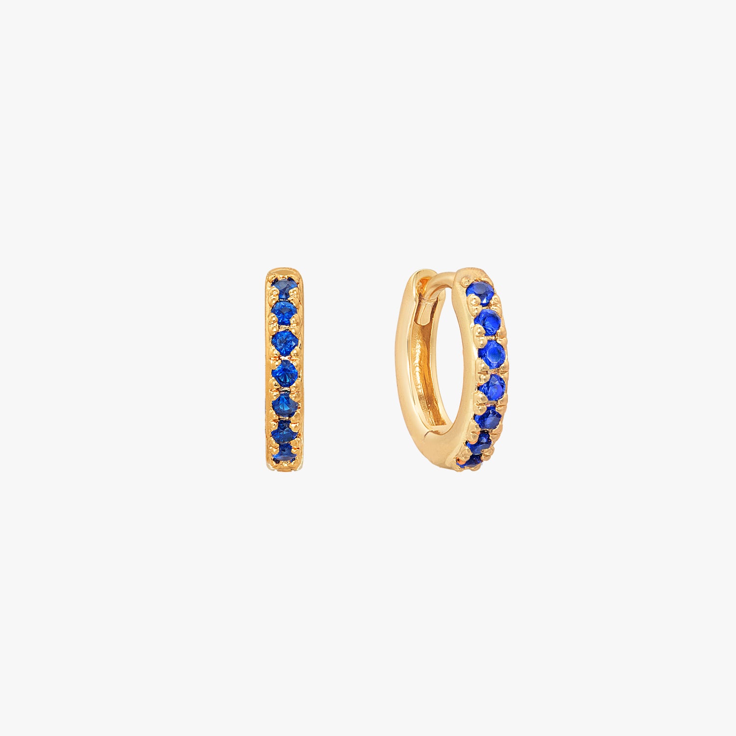 Sapphire Pave Huggie Hoop Earrings