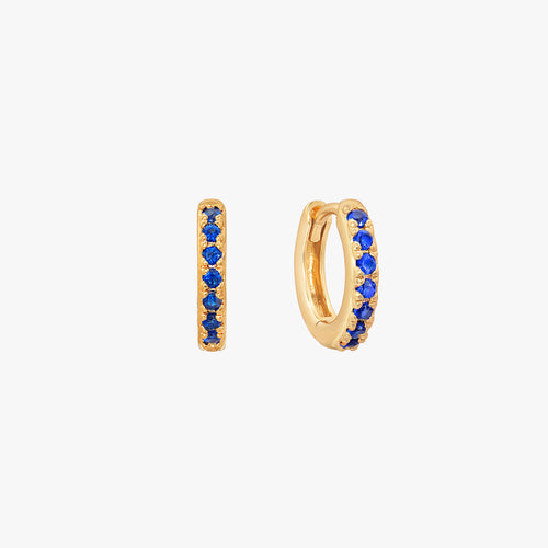 Sapphire Pave Huggie Hoop Earrings