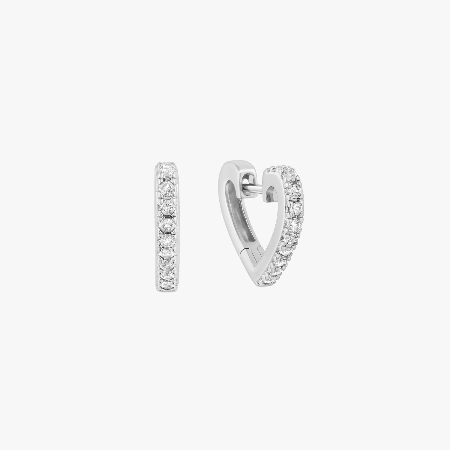 White gold heart hoop earrings cheap